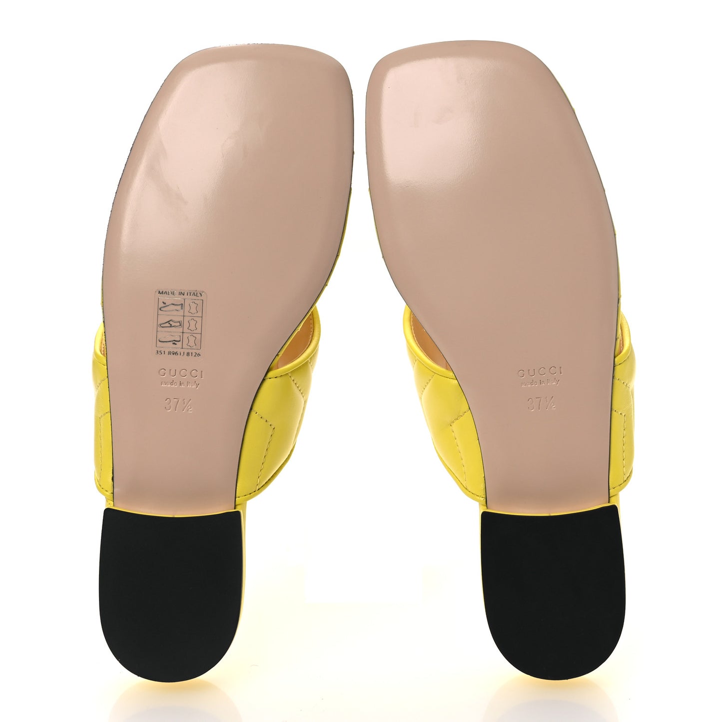Nappa Charlotte Double G Marmont Thong Sandals 37.5 Acid Lime