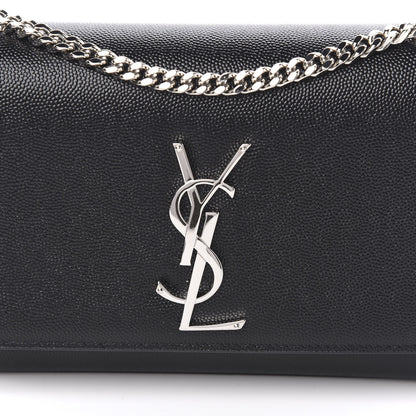 Saint Laurent Grain De Poudre Small Monogram Kate Satchel Black 9 of 9