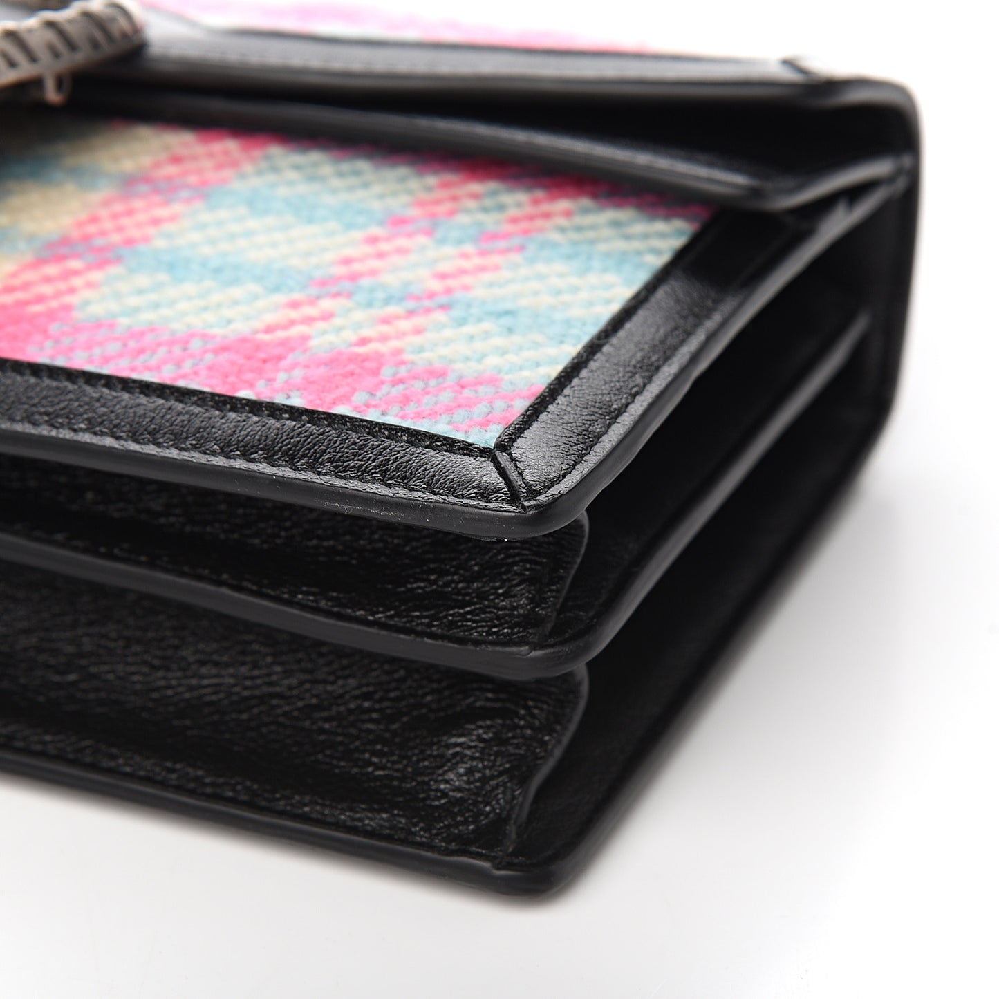 Tweed Azalea Calfskin Candy Madras Small Dionysus Shoulder Bag Blue Pink Black