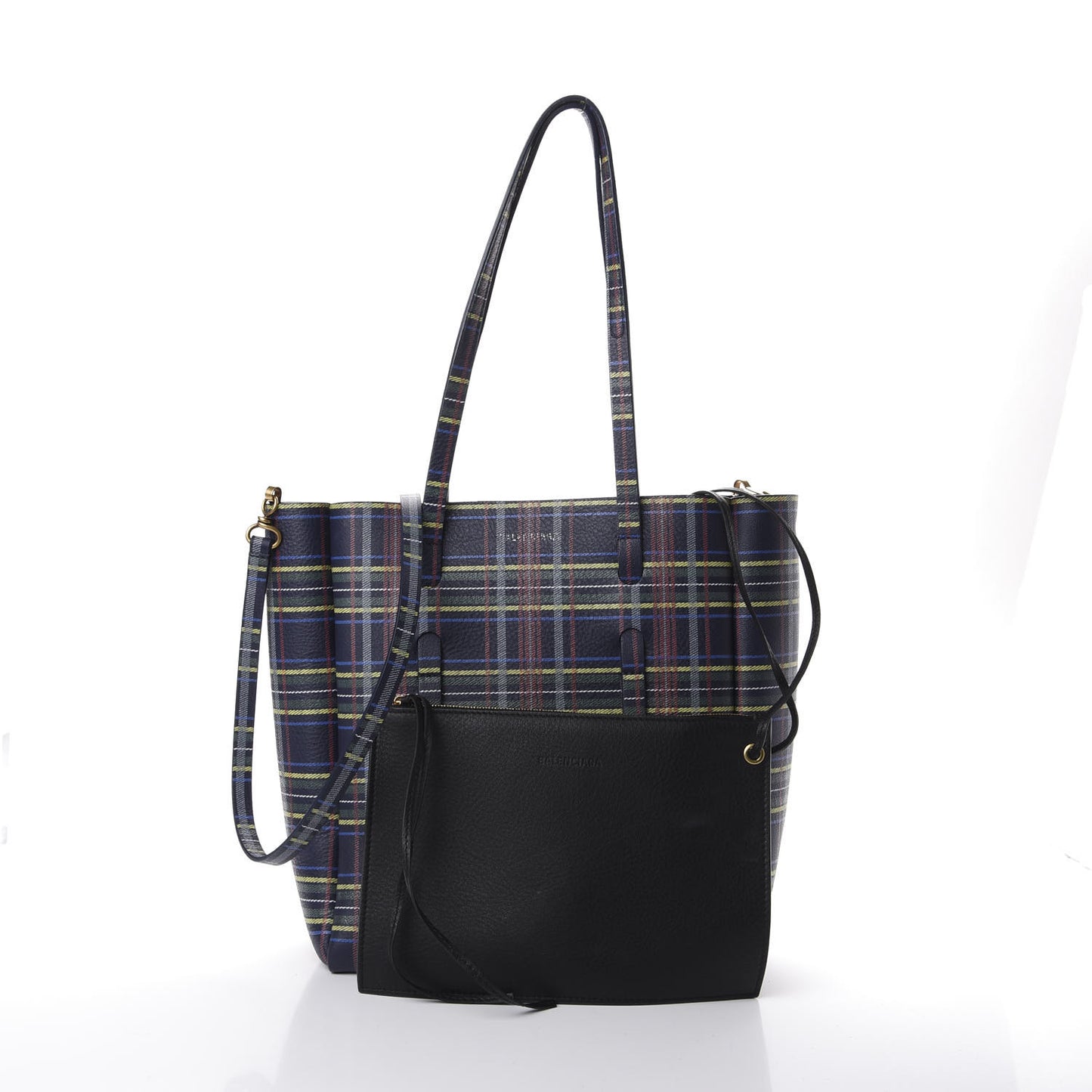 Calfskin Plaid XS Everyday Tote Bleu Navy Jaune