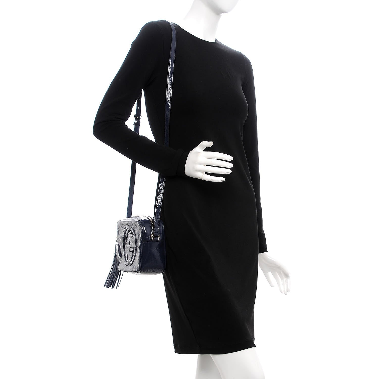 Gucci Vernice Naplack Small Soho Disco Bag Uniform Blue 2 of 7