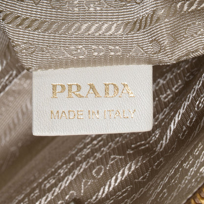 Prada Straw Vitello Daino Large Frame Bag White 10 of 11
