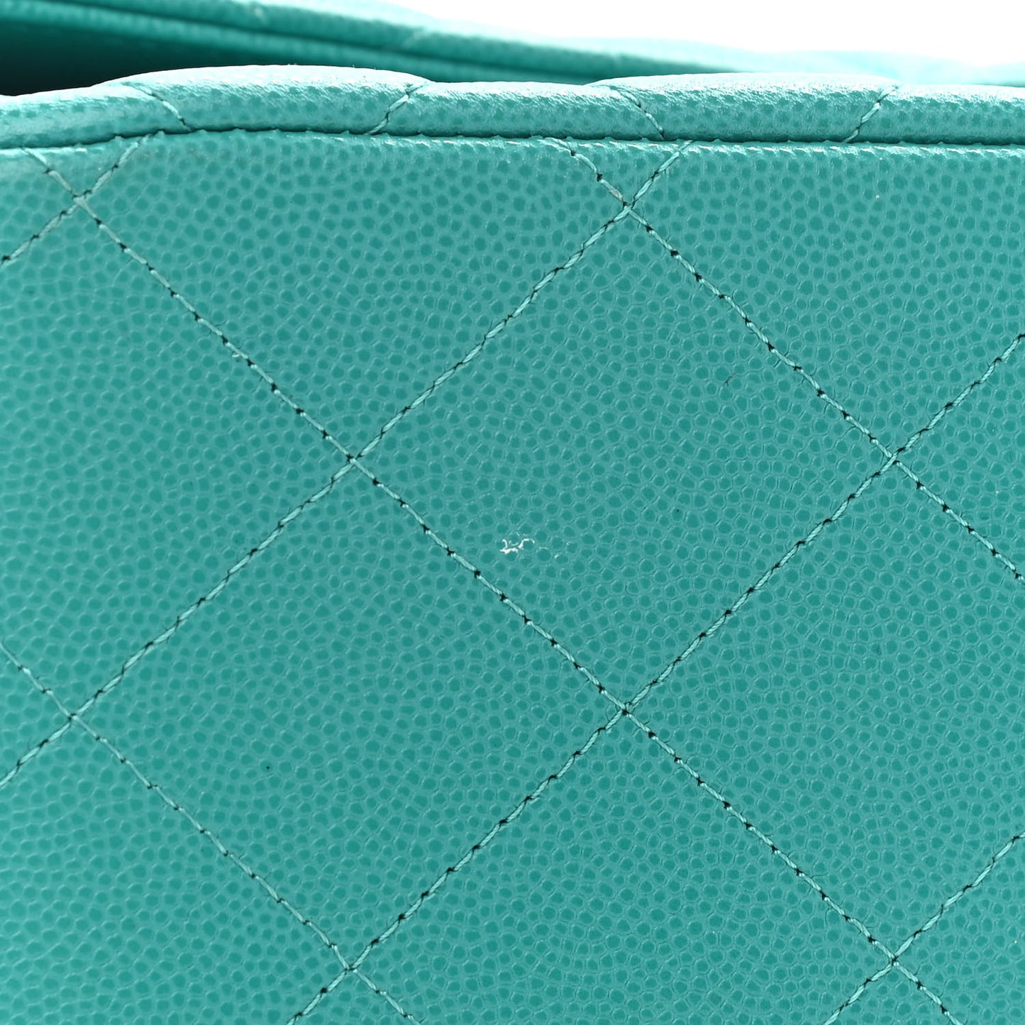 Caviar Quilted Jumbo Double Flap Turquoise