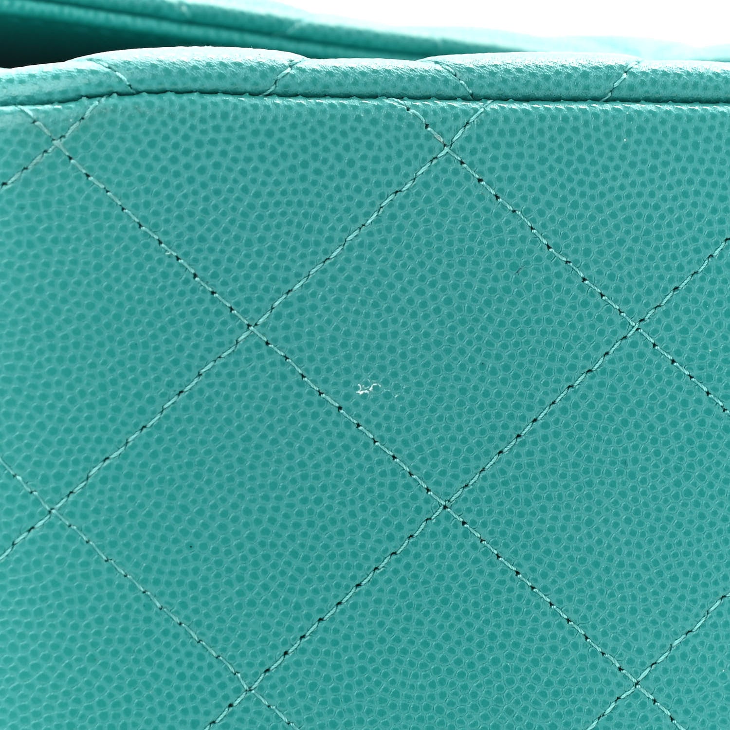 Chanel Caviar Quilted Jumbo Double Flap Turquoise 10 of 11