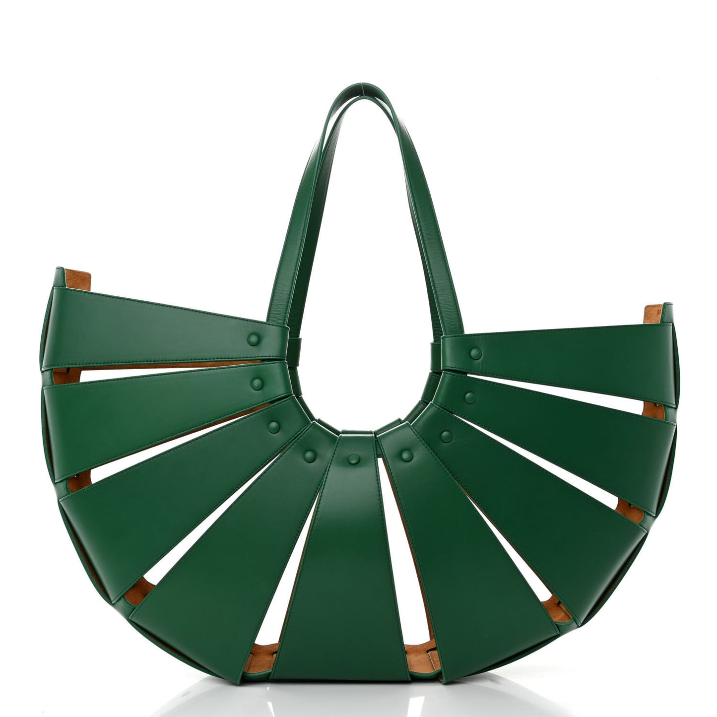 French Calfskin Large Shell Bag Racing Green