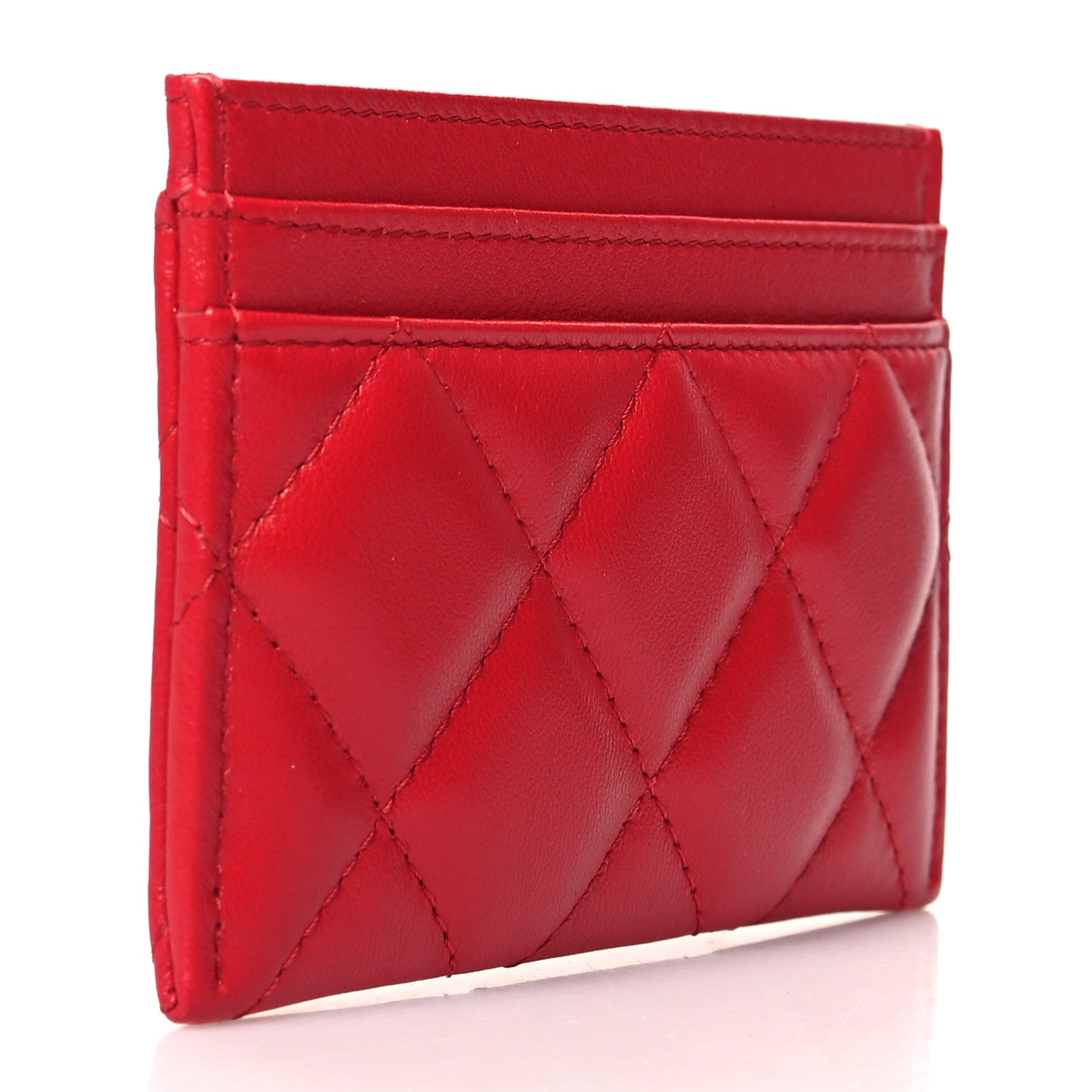 Chanel Lambskin Plexiglass Quilted Coco Love Card Holder Red 3 of 10