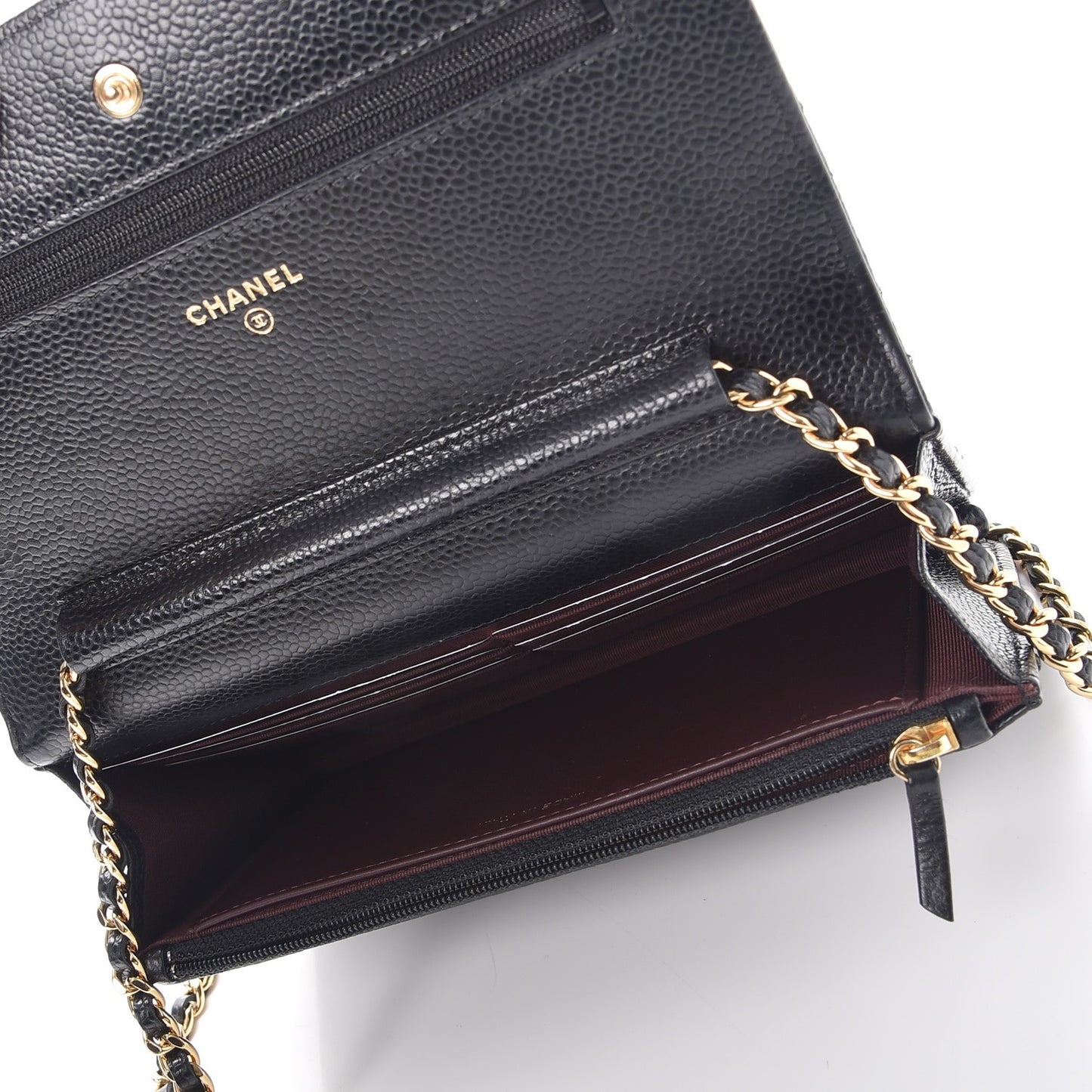 Caviar Quilted Wallet On Chain WOC Black