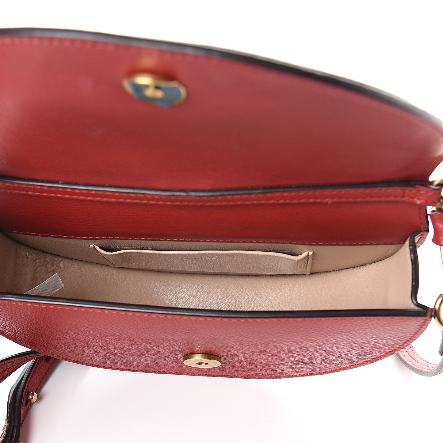Calfskin Small Nile Bracelet Minaudiere Bag Dahlia Red