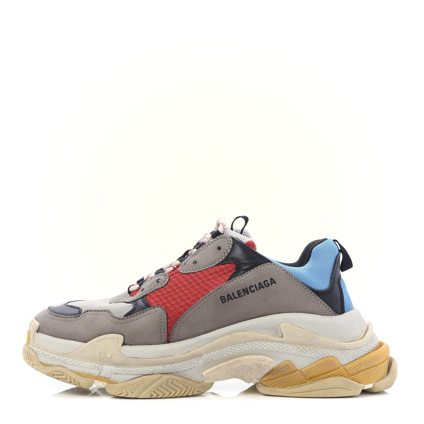 Mesh Nubuck Mens Triple S Sneakers 43 Bleu Gris Rouge