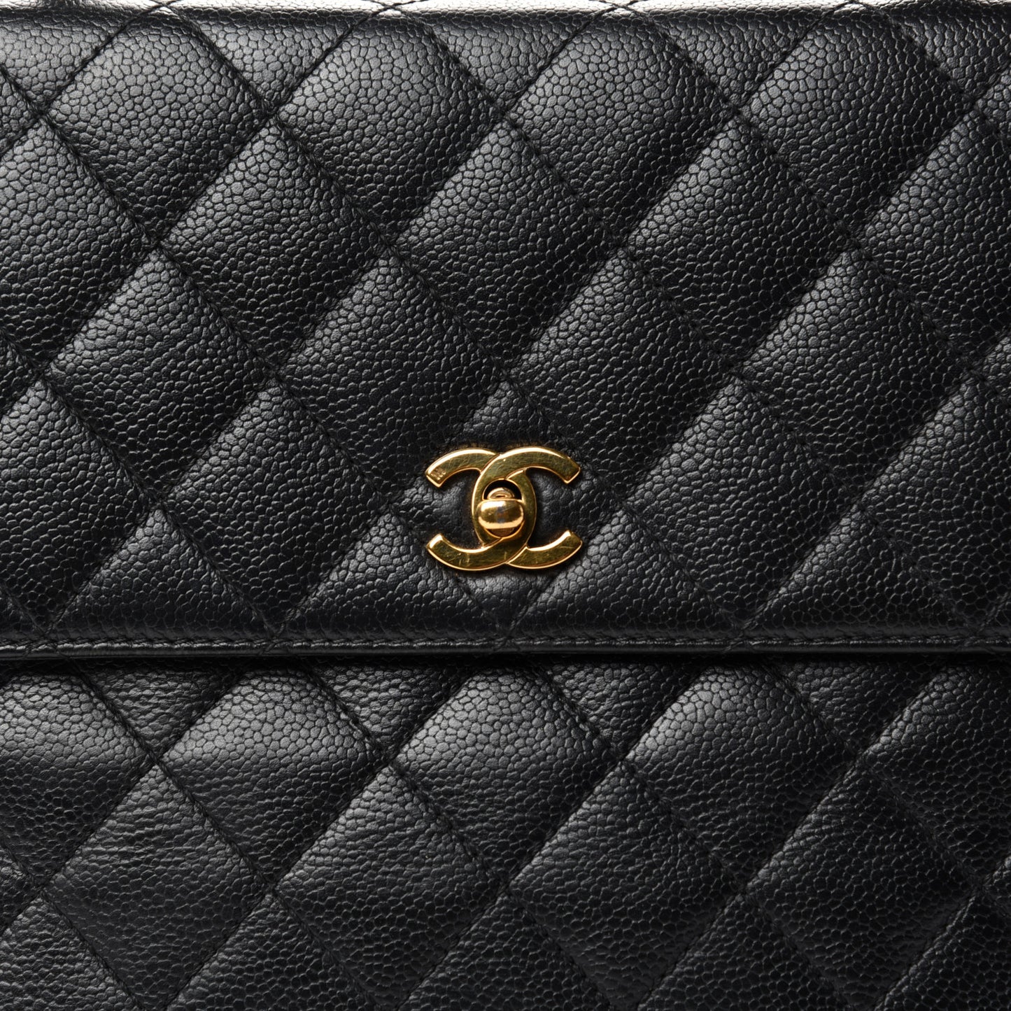 Caviar Quilted Jumbo Kelly Flap Black