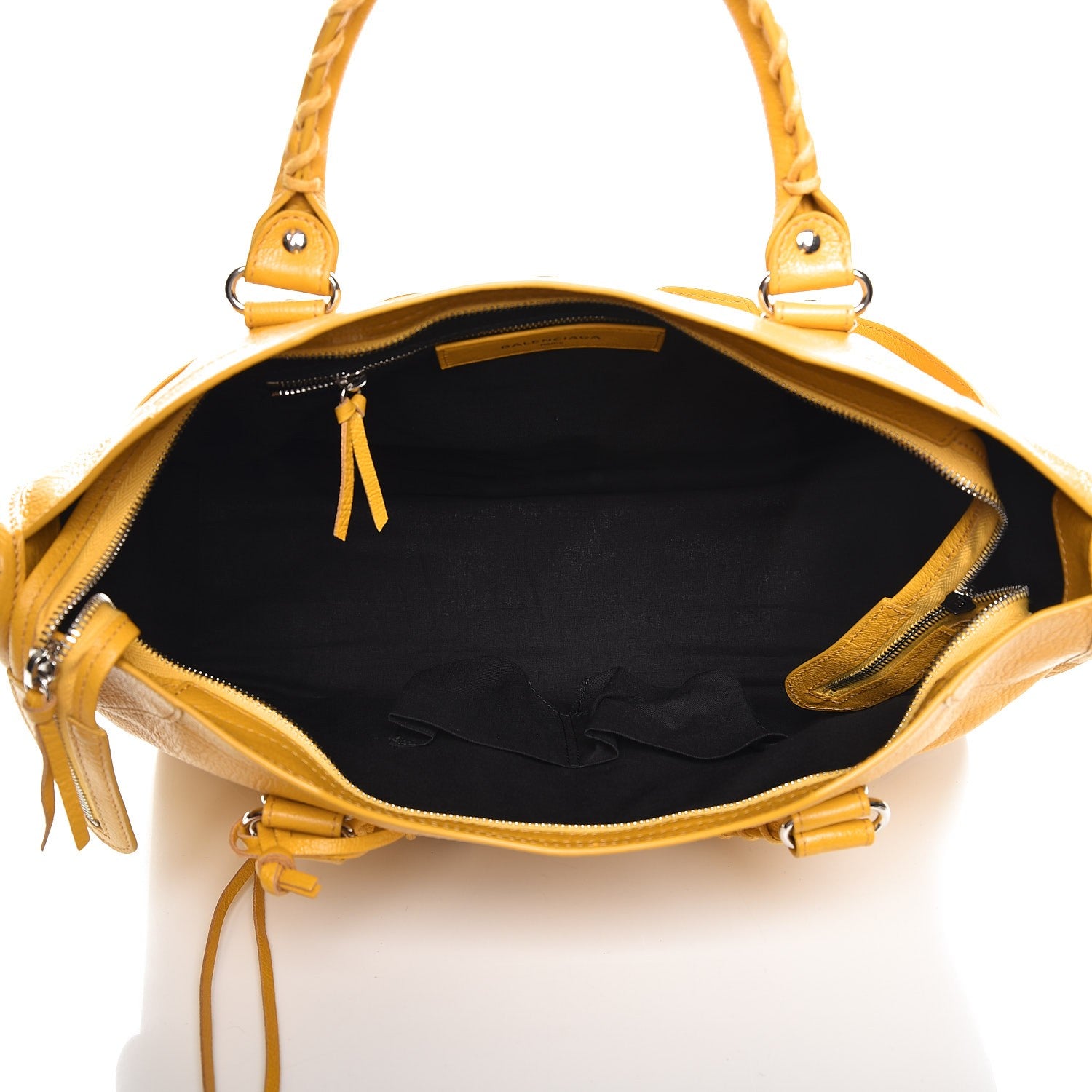 Balenciaga Chevre Silver Metallic Edge Hardware City Jaune Epi 6 of 8