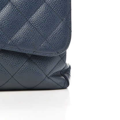 Chanel Caviar Quilted Jumbo Single Flap Dark Blue 14 of 18