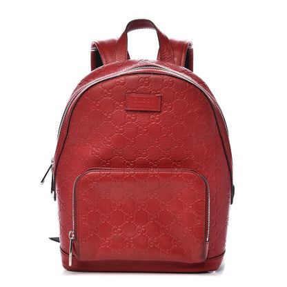 Gucci Guccissima Signature Small Day Backpack Hibiscus Red 1 of 20