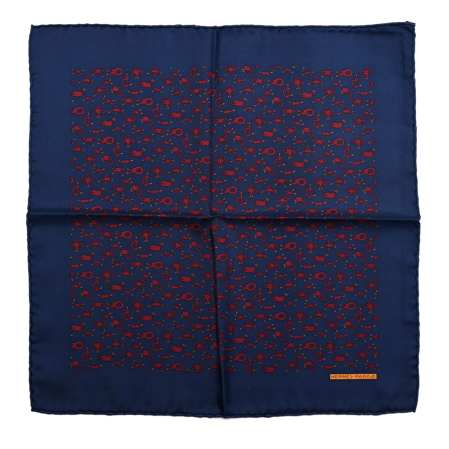 Hermes Silk Pocket Square Scarf 45 1 of 4