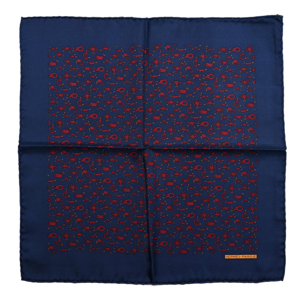 Hermès シルク ハンカチ レッド ネイビー 209f80a902fd3ce474f89cf869af7d