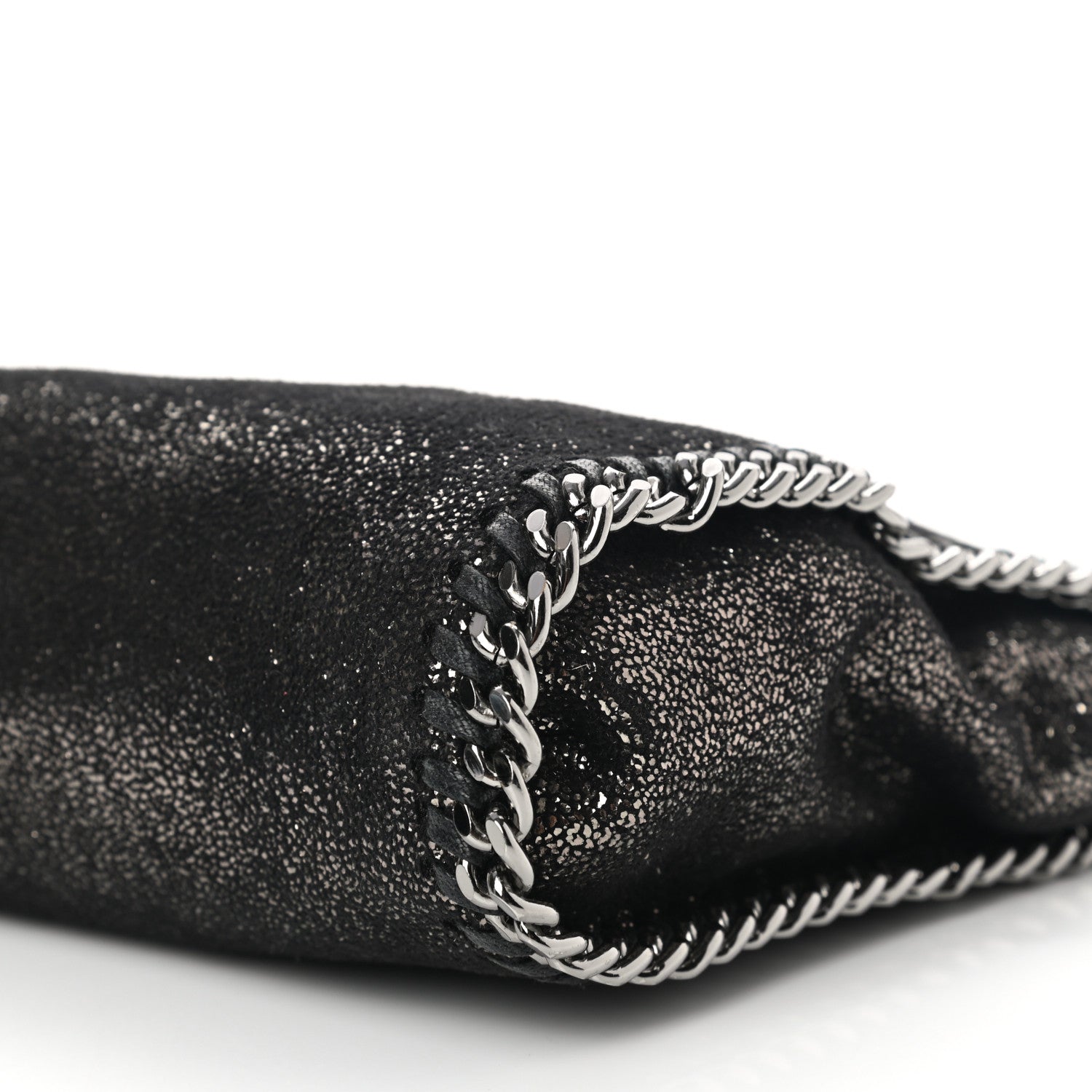 Stella McCartney Chamois Shiny Dotted Tiny Falabella Fold Over Tote Ruthenium 10 of 11