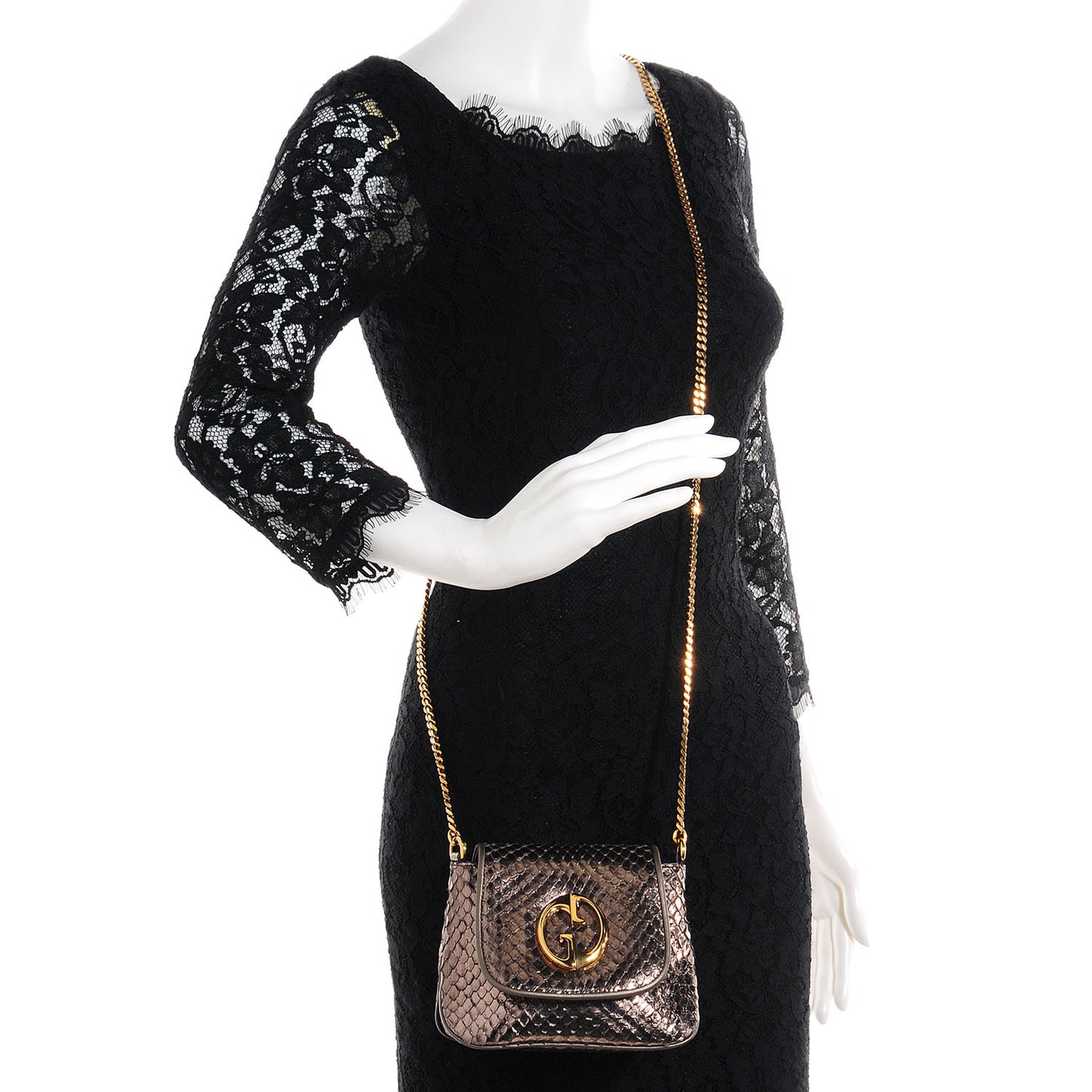 Python Small 1973 Chain Shoulder Bag Gunmetal