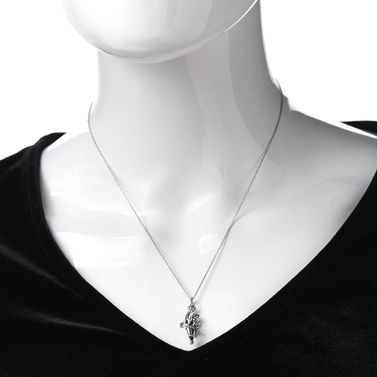 Sterling Silver Cherub Pendant Necklace
