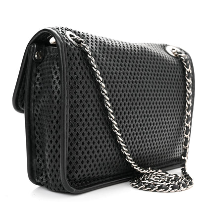 Chanel Metallic Perforated Calfskin Small Up In The Air Flap Black 3 of 10