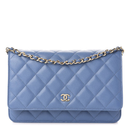 Chanel Caviar Quilted Wallet On Chain WOC Blue 1 of 12