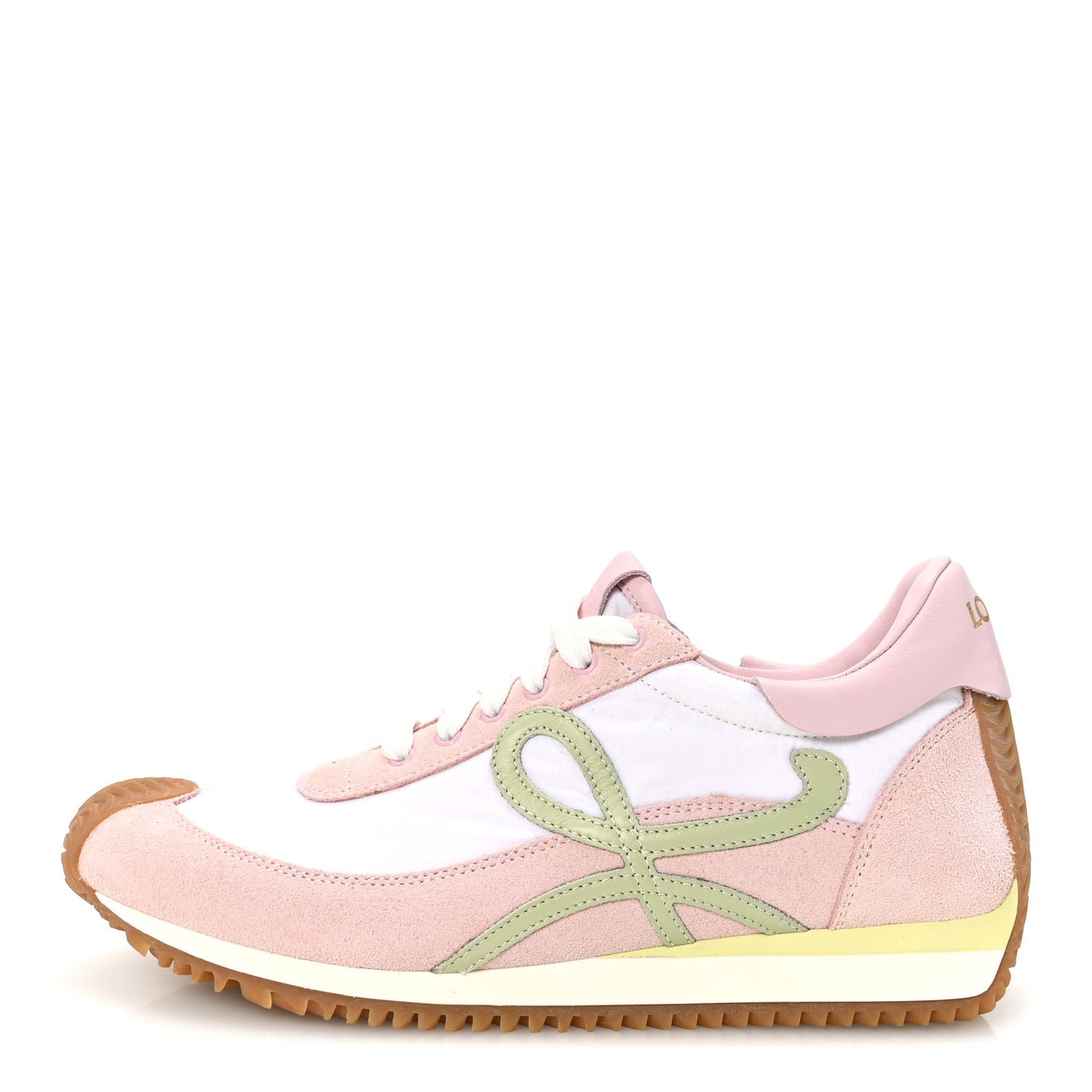 Nylon Suede Flow Runner Sneakers 38 Bonbon White