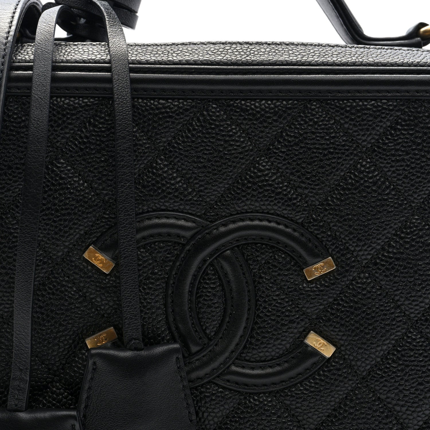 Chanel Caviar Quilted Medium CC Filigree Vanity Case Black 8 of 10