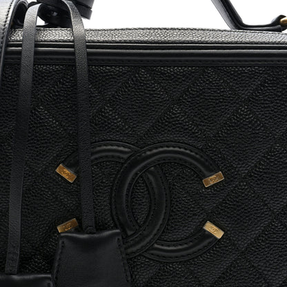 Chanel Caviar Quilted Medium CC Filigree Vanity Case Black 8 of 10
