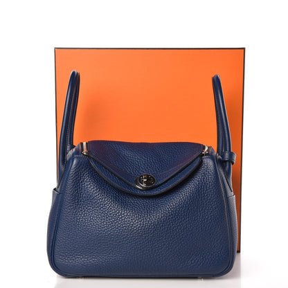 Hermes Taurillon Clemence Lindy 26 Bleu Nuit 8 of 8