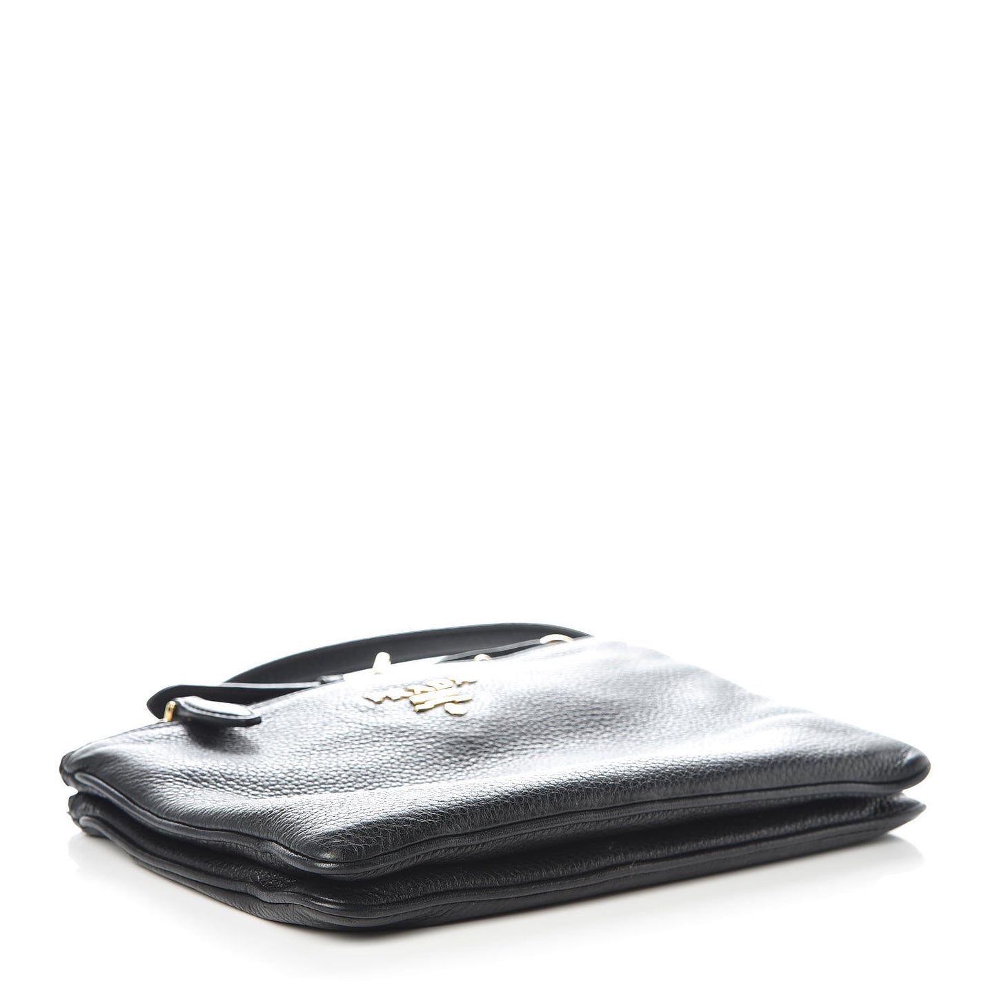 Vitello Phenix Double Zip Crossbody Bag Black