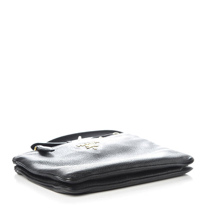 Prada Vitello Phenix Double Zip Crossbody Bag Black 4 of 9