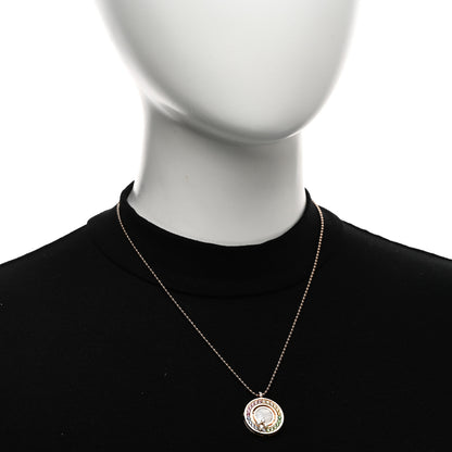 Roberto Coin 18K Rose Gold Diamond Sapphire Tsavorite Mother of Pearl Love in Verona Rainbow Medallion Necklace 2 of 5