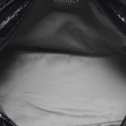 Chanel Patent Luxe Ligne Large Bowler Black 5 of 7
