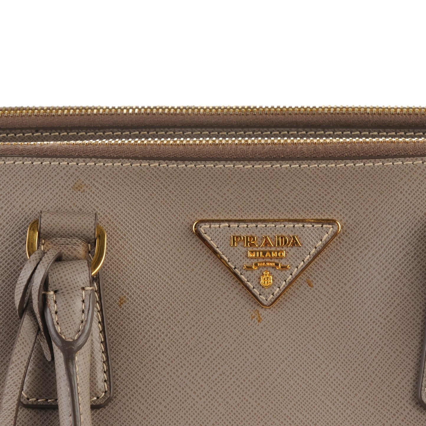 Saffiano Medium Galleria Double Zip Tote Argilla