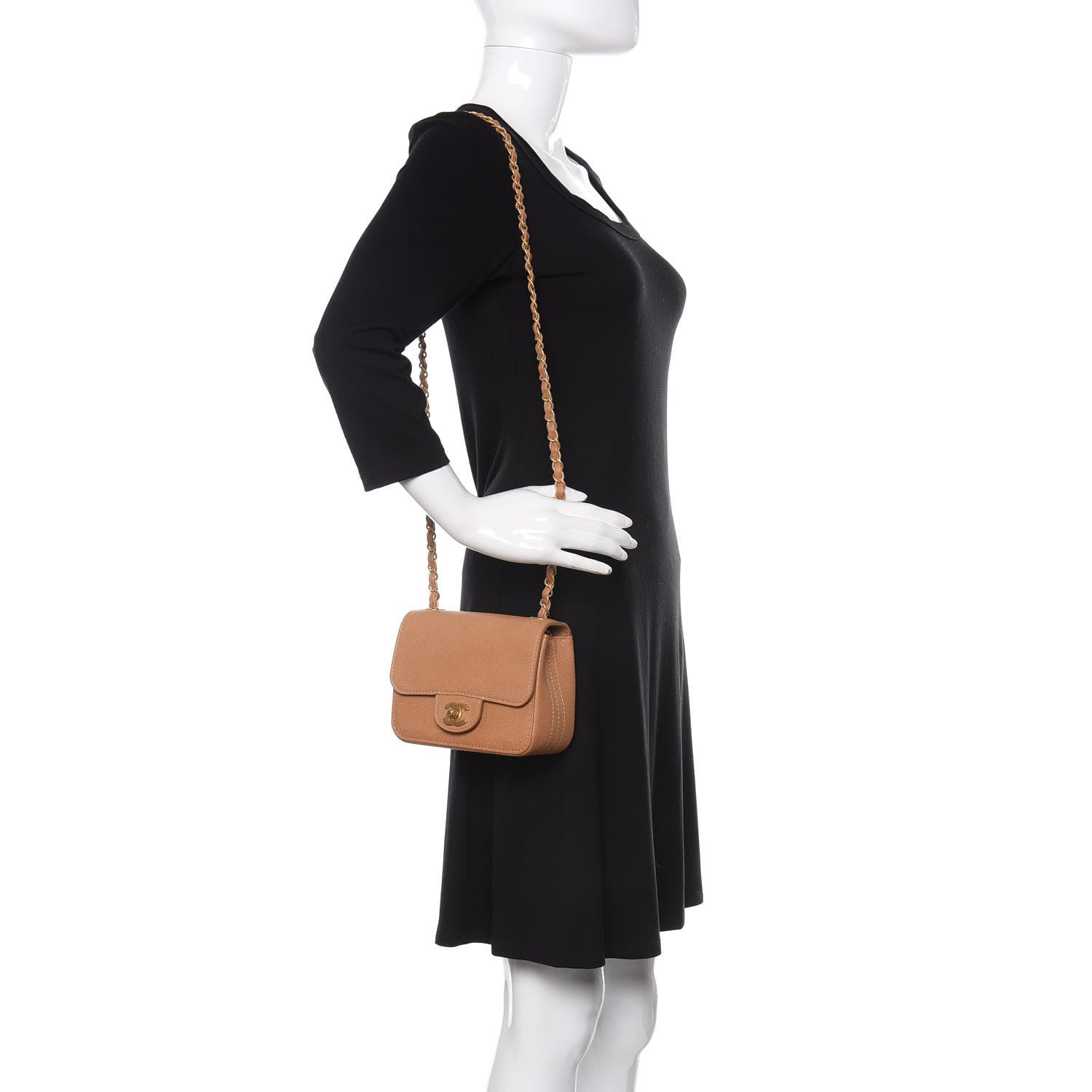 Chanel Grained Calfskin Mini Square Classic Pure Flap Brown 2 of 12