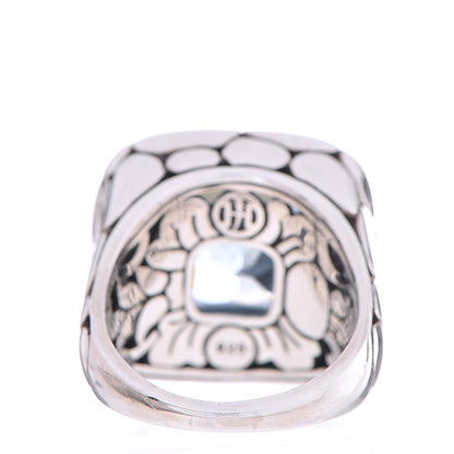 John Hardy Sterling Silver Blue Topaz Batu Kali Large Square Ring 59.5 9 4 of 5