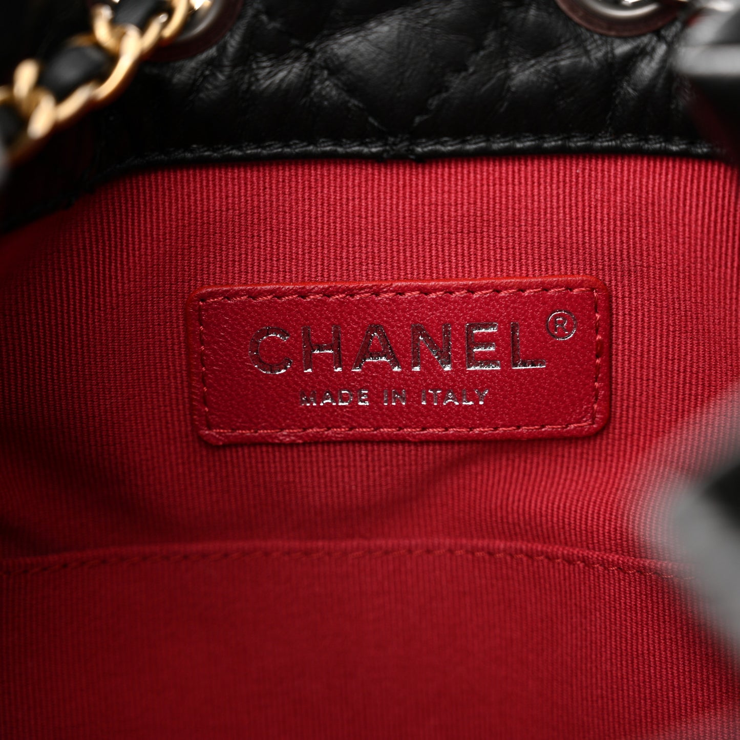 Aged Calfskin Quilted Small Gabrielle Backpack Black