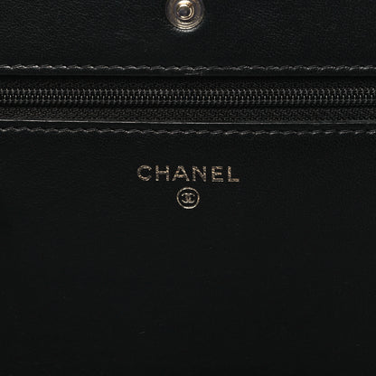Chanel Lambskin Quilted Korean Garden Wallet On Chain WOC Black 6 of 11