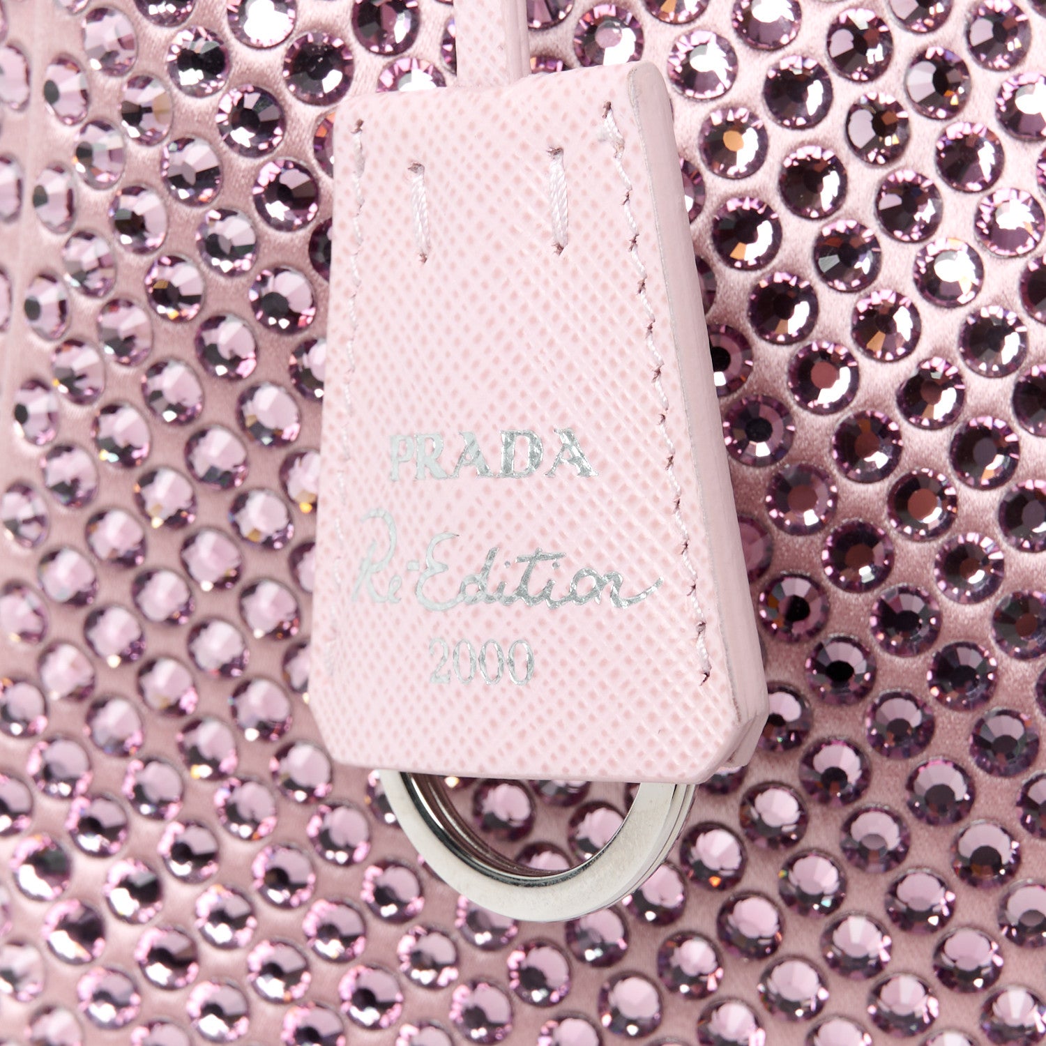 Prada Satin Crystal Mini Re-Edition 2000 Bag Alabastro 8 of 11