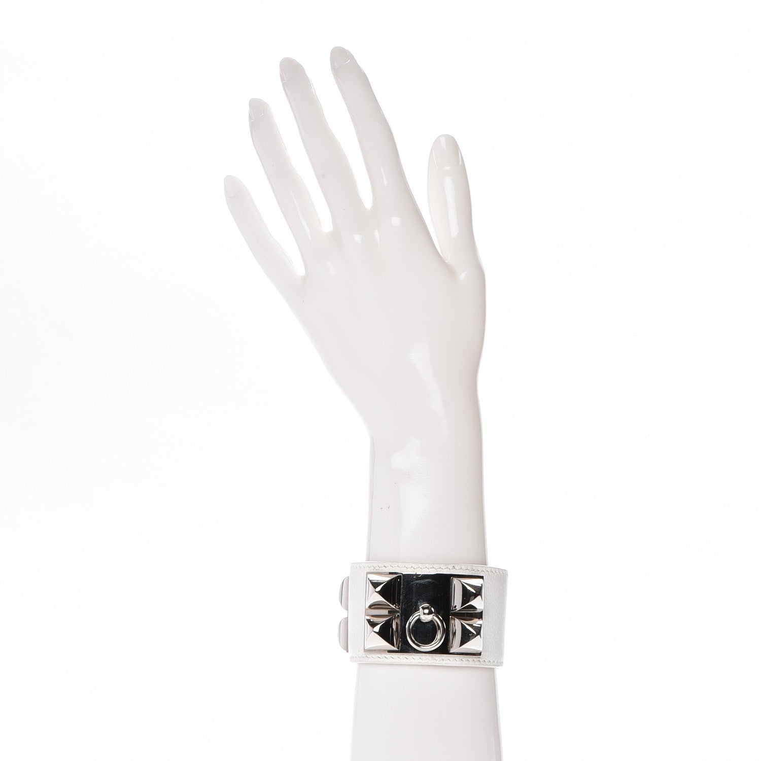Hermes Epsom Collier de Chien CDC Bracelet S White 2 of 8
