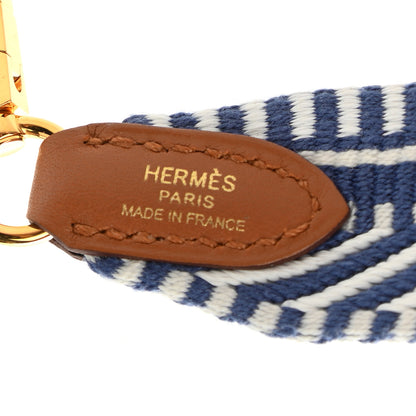Hermes Toile Swift 25mm Sangle Cavale Shoulder Strap Ecru Bleu Brighton Gold 3 of 5