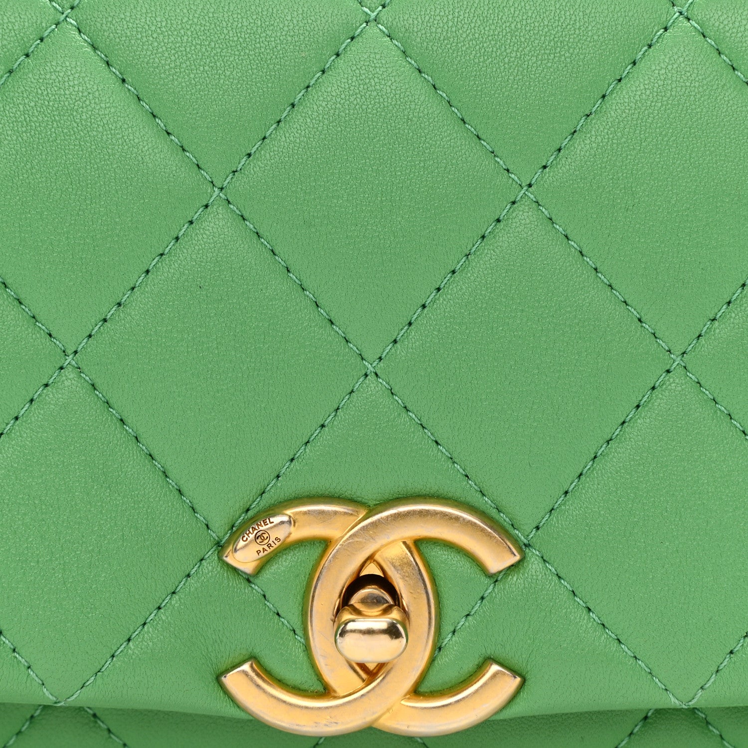Chanel Shiny Lambskin Chain Is More Flap Green 8 of 8