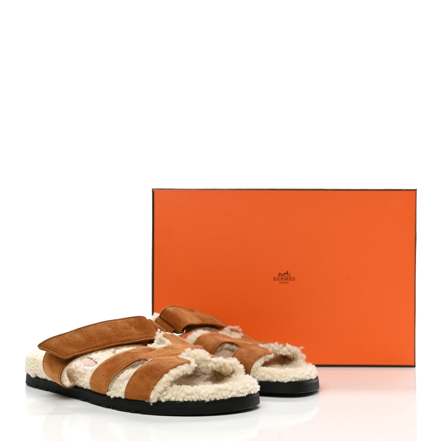 Suede Goatskin Woolskin Womens Chypre Sandals 39 Brun Fume Ecru