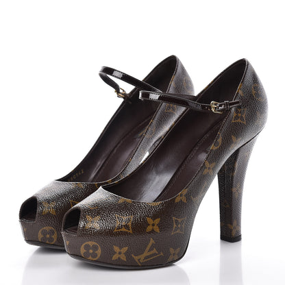 Louis Vuitton Patent Monogram Fetish Vanity Platform Pumps 41 3 of 17