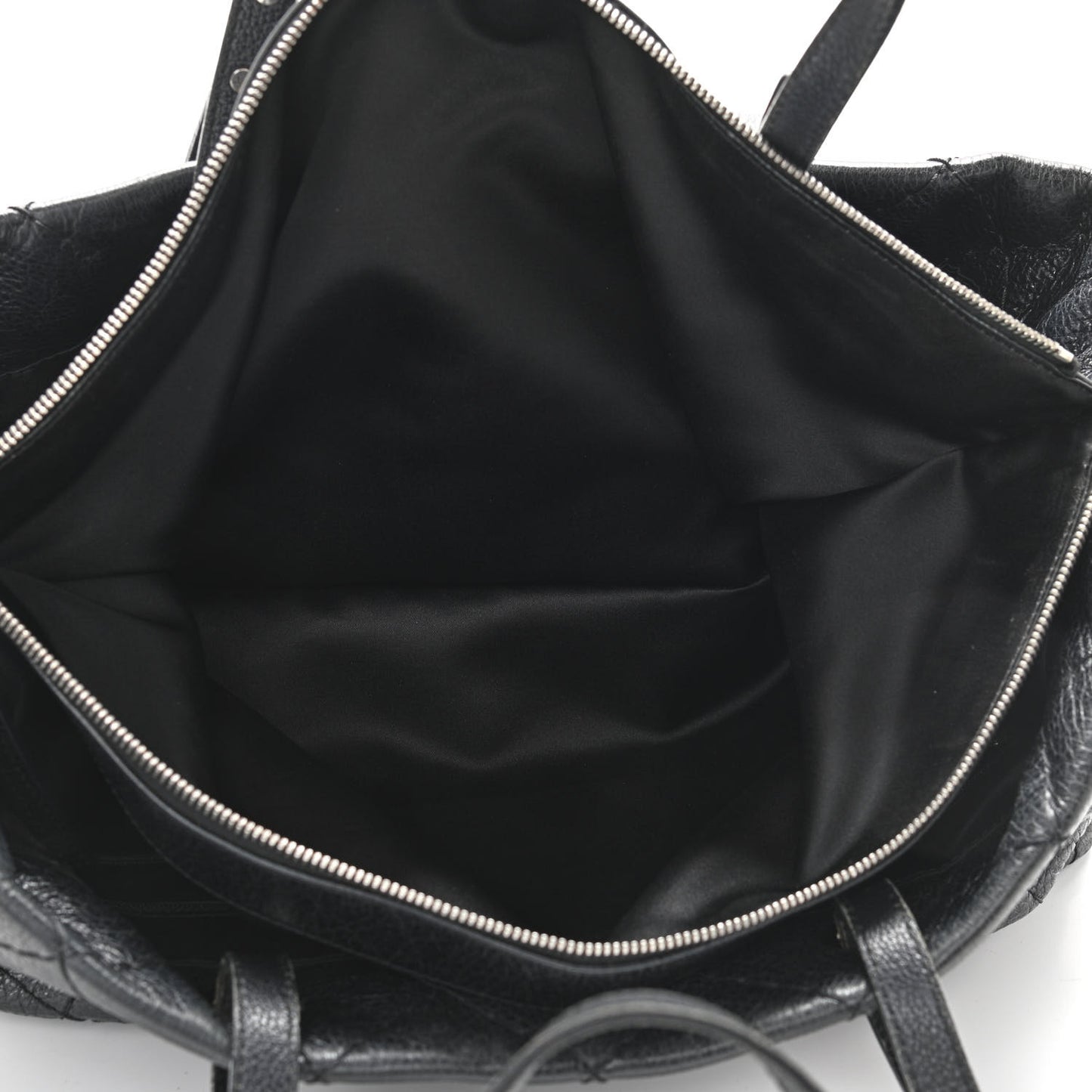 Glazed Calfskin Large On The Road Tote Black