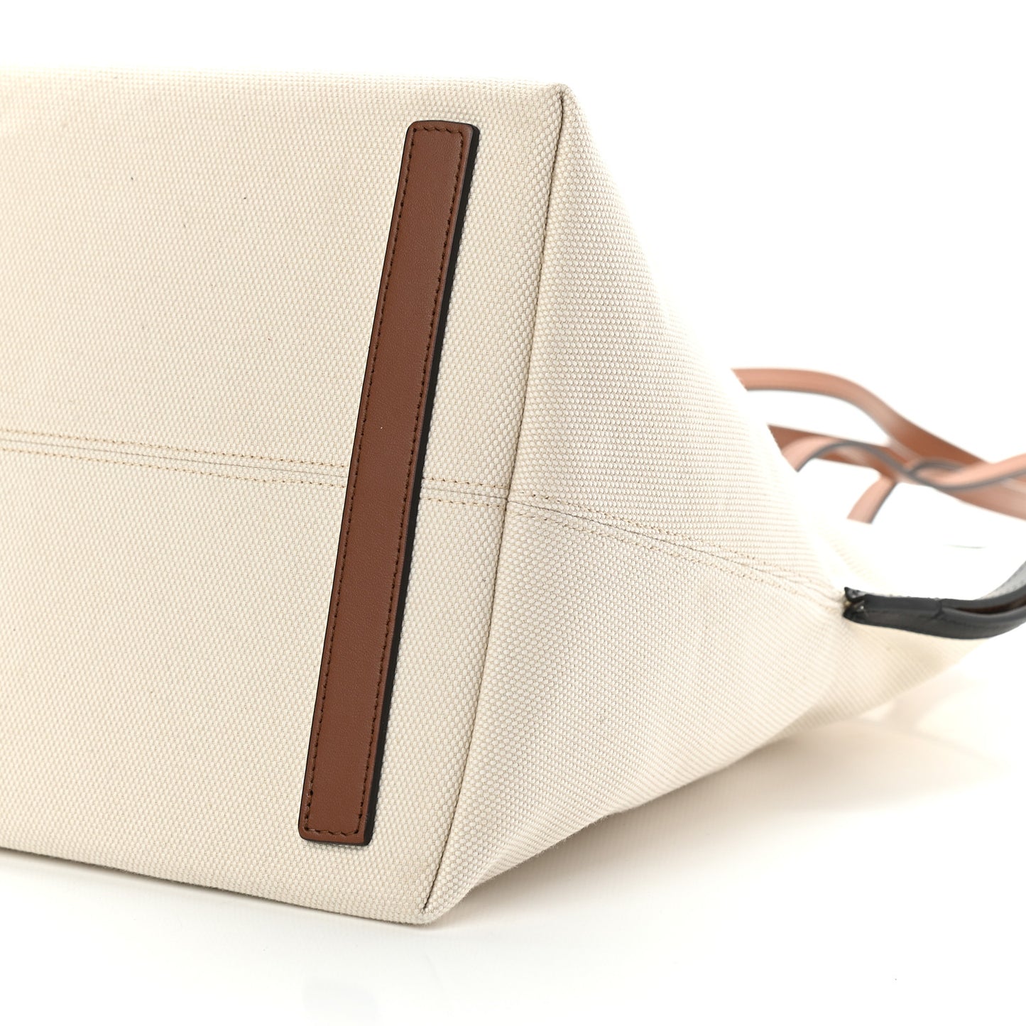 Cotton Canvas Calfskin Large Society Tote Bag Natural