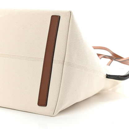 Burberry Cotton Canvas Calfskin Large Society Tote Bag Natural 9 of 9