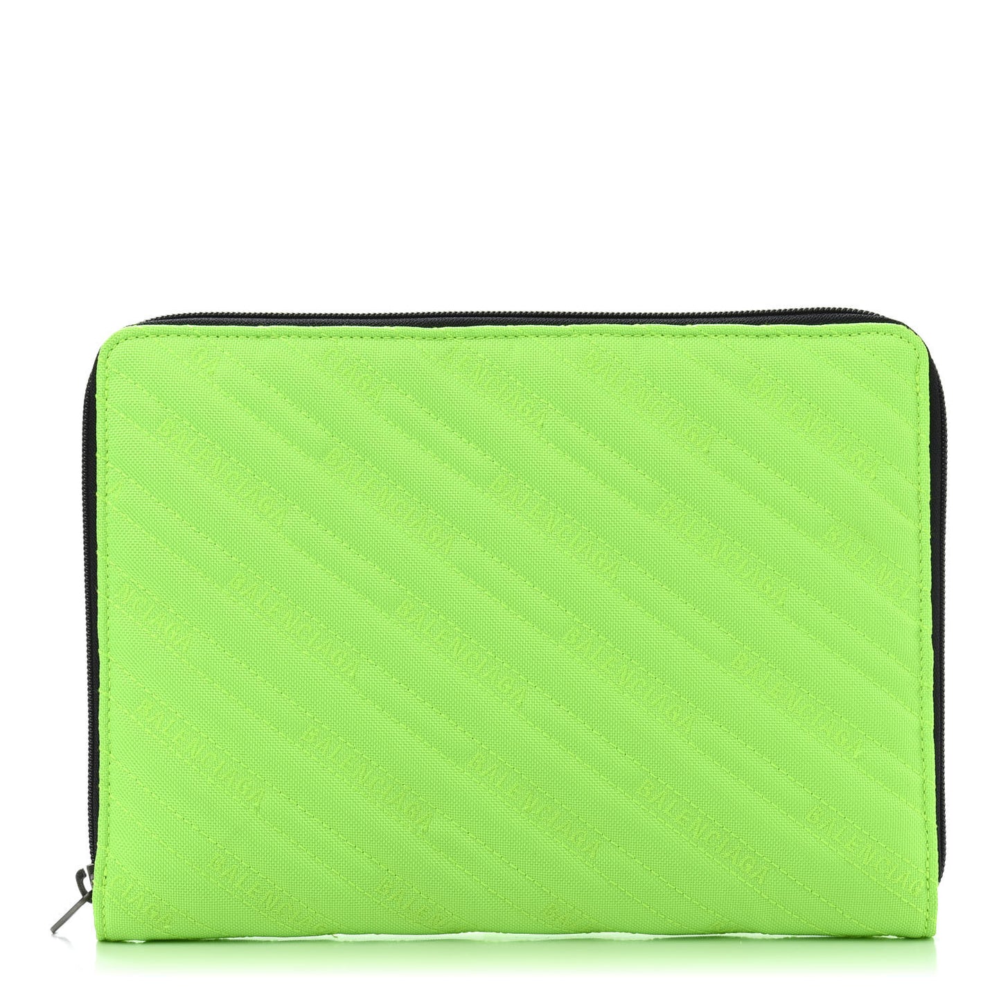 Nylon Logo Matelasse Explorer Zip Around Tablet Pouch Light Fluo Green