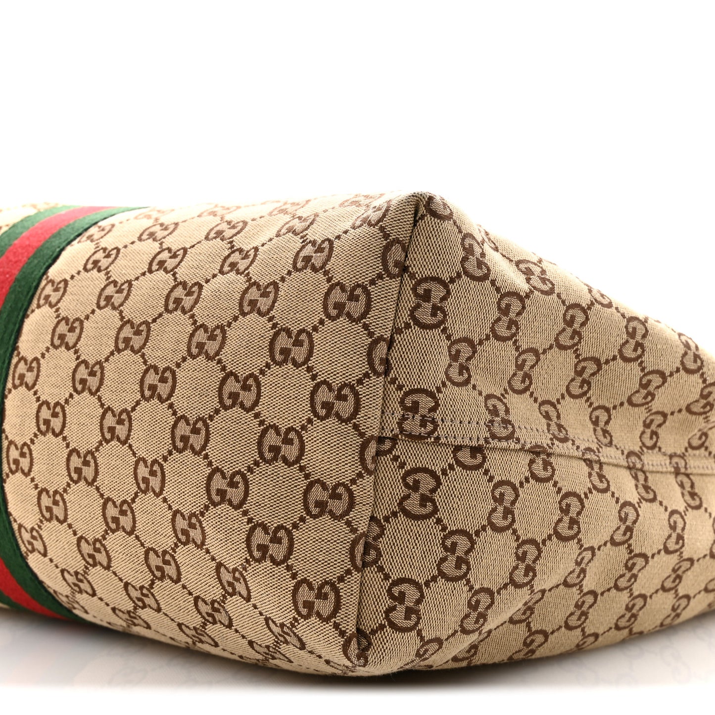 GG Monogram Web Large Giglio Tote Beige Brown