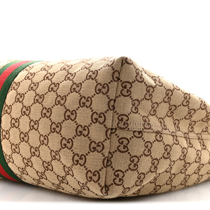 Gucci GG Monogram Web Large Giglio Tote Beige Brown 10 of 10