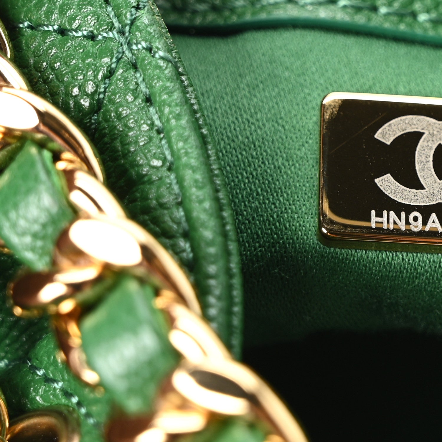 Chanel Caviar Quilted Mini Chanel 25 Handbag Green 7 of 10